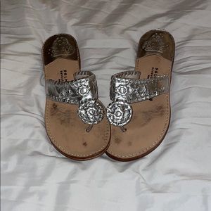Moderately worn size 8 silver palm beach sandals